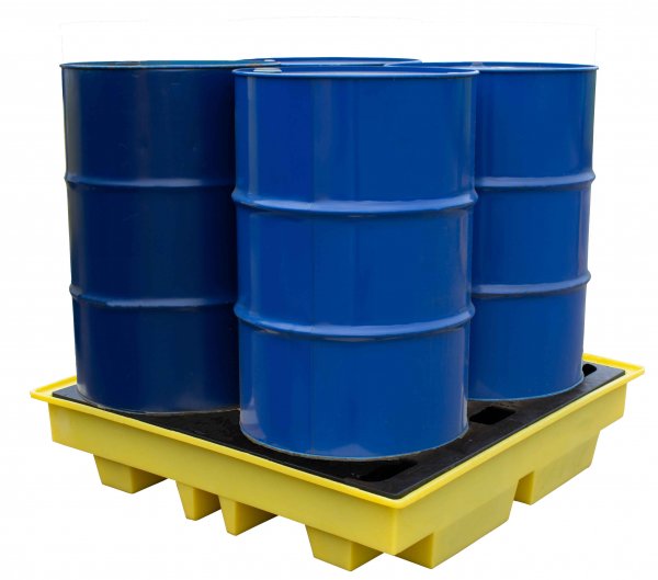 230 Litre Low Profile Drum Spill Pallet - 4 Drum